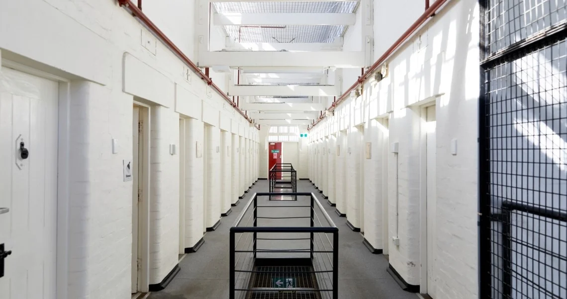 Interior of a historic building now adapted into a YHA hostel.